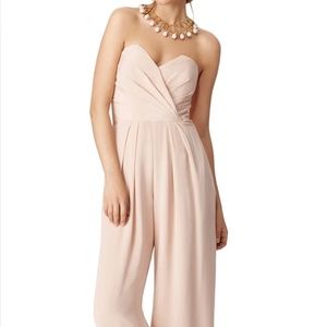 NEW Jill Stuart Womens East Side Pink Crepe Sweetheart Neckline Jumpsuit Size 4